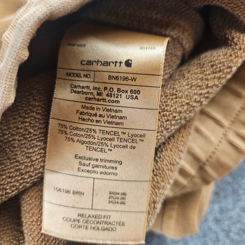 Carhartt Womens 3X Brown Relaxed Fit Joggers Cotton Tencel BN6196-W 106196 BRN - Picture 7 of 10